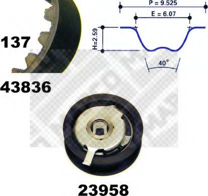 MAPCO 23837 Комплект ременя ГРМ