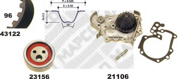 MAPCO 411221 Водяний насос + комплект зубчастого ременя