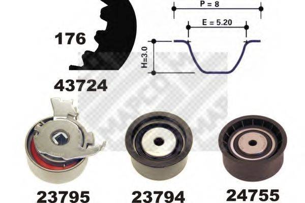 MAPCO 23729 Комплект ременя ГРМ