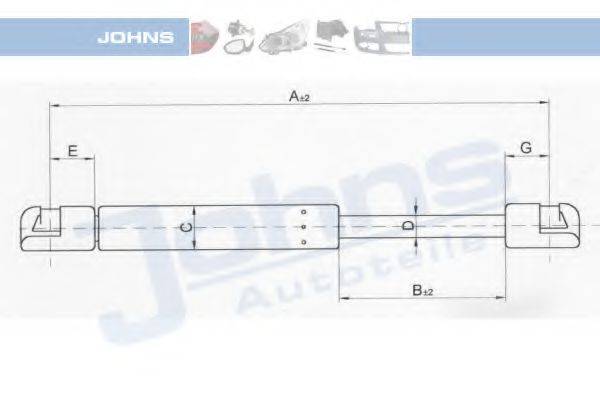 JOHNS 57069592 Газова пружина, кришка багажника