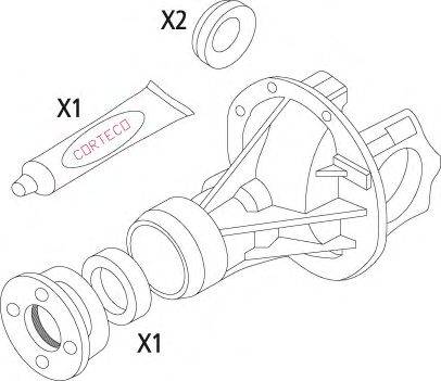 CORTECO 19536212 Комплект прокладок, диференціал