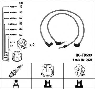 NGK 0625 Комплект дротів запалювання