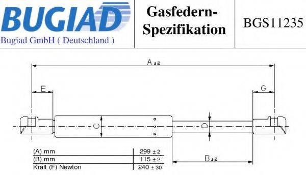 BUGIAD BGS11235 Газова пружина, капот