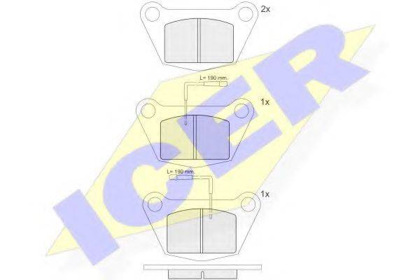 ICER 140361 Комплект гальмівних колодок, дискове гальмо