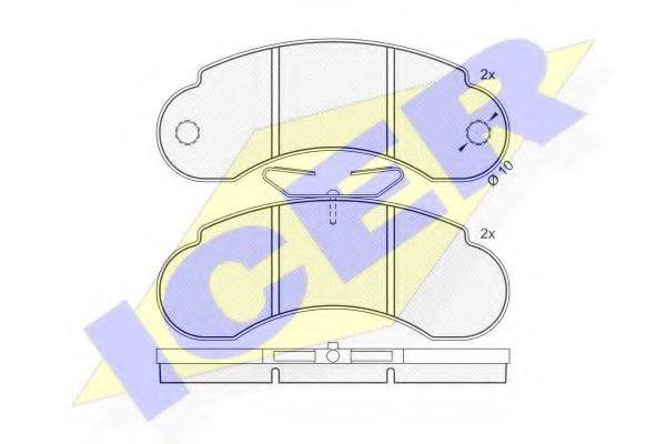 ICER 140452 Комплект гальмівних колодок, дискове гальмо
