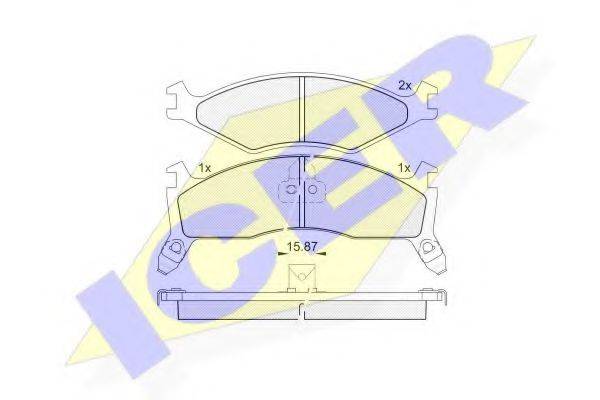 ICER 141270205 Комплект гальмівних колодок, дискове гальмо