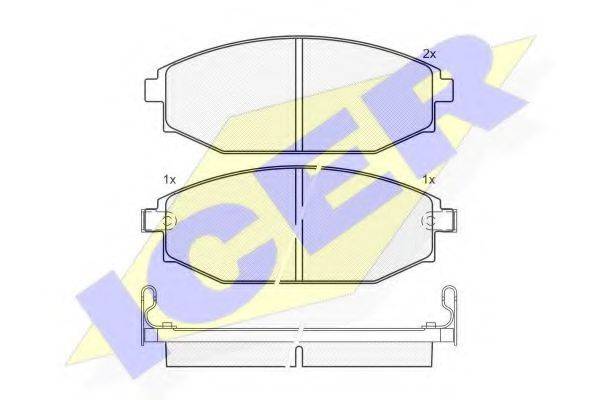 ICER 141272 Комплект гальмівних колодок, дискове гальмо