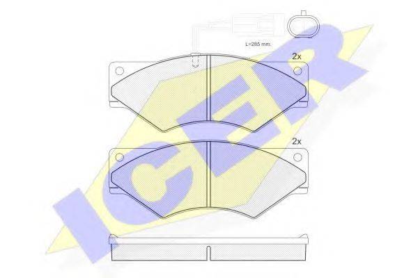 ICER 141328 Комплект гальмівних колодок, дискове гальмо