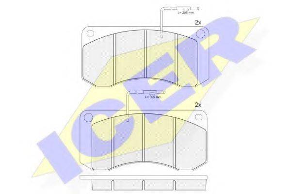 ICER 150659 Комплект гальмівних колодок, дискове гальмо