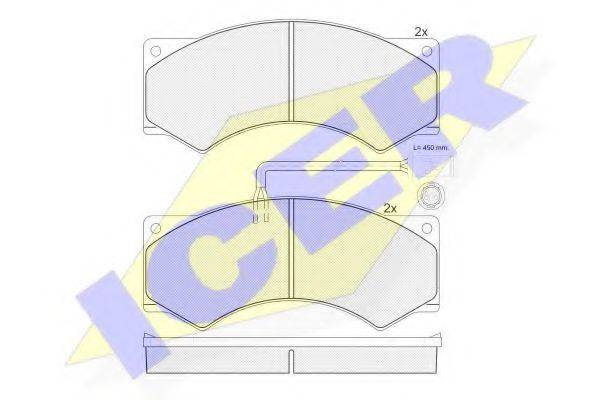 ICER 150759 Комплект гальмівних колодок, дискове гальмо