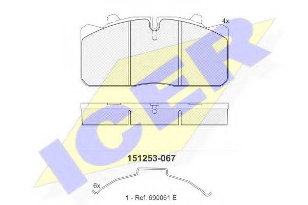 ICER 151253067 Комплект гальмівних колодок, дискове гальмо