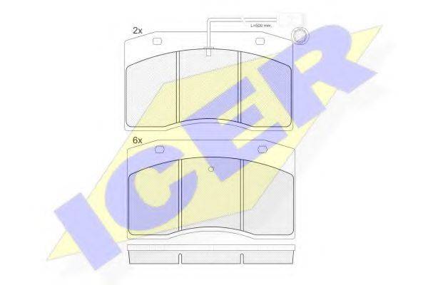 ICER 160832 Комплект гальмівних колодок, дискове гальмо