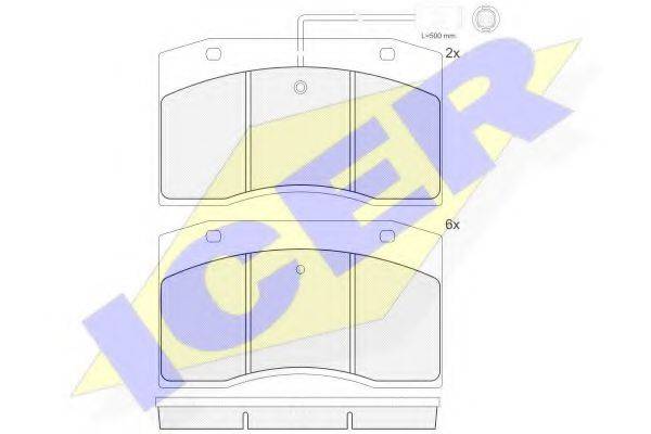 ICER 160832203 Комплект гальмівних колодок, дискове гальмо