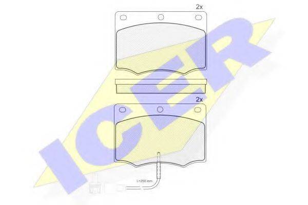 ICER 180335 Комплект гальмівних колодок, дискове гальмо