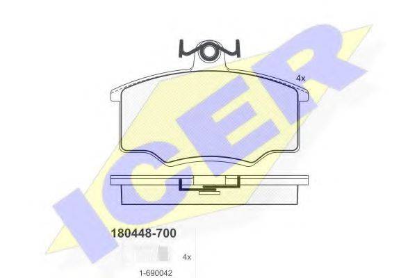 ICER 180448700 Комплект гальмівних колодок, дискове гальмо