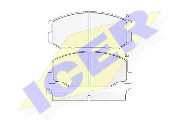 ICER 180500 Комплект гальмівних колодок, дискове гальмо