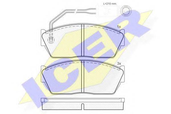 ICER 180536 Комплект гальмівних колодок, дискове гальмо