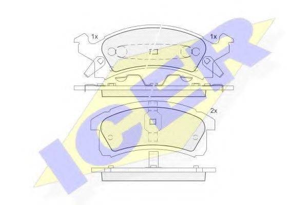 ICER 181412 Комплект гальмівних колодок, дискове гальмо