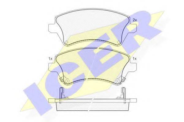 ICER 181513 Комплект гальмівних колодок, дискове гальмо