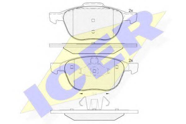ICER 181617202 Комплект гальмівних колодок, дискове гальмо