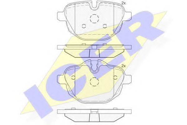 ICER 182004 Комплект гальмівних колодок, дискове гальмо