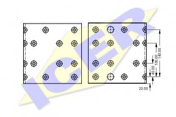 ICER 21926200 Комплект гальмівних черевиків, барабанні гальма