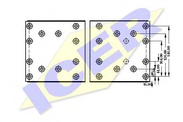 ICER 21955500 Комплект гальмівних черевиків, барабанні гальма