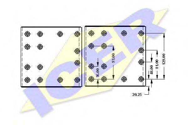 ICER 21975800 Комплект гальмівних черевиків, барабанні гальма