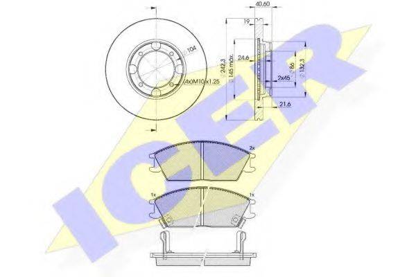 ICER 308872135 Комплект гальм, дисковий гальмівний механізм