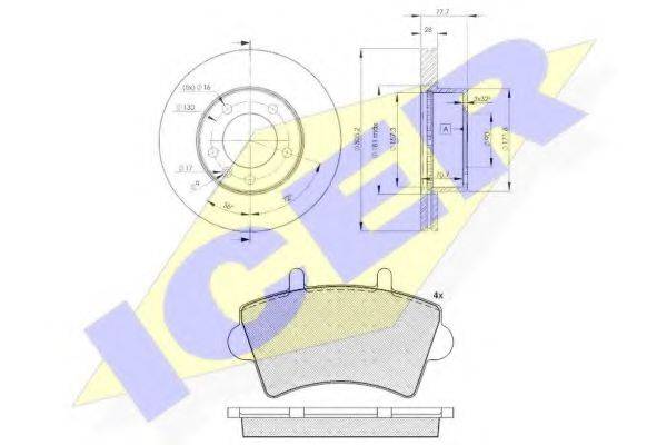 ICER 314426848 Комплект гальм, дисковий гальмівний механізм