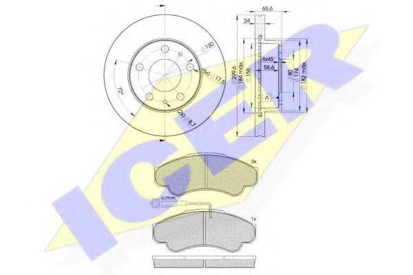 ICER 315224682 Комплект гальм, дисковий гальмівний механізм