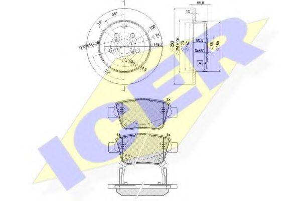 ICER 316880503 Комплект гальм, дисковий гальмівний механізм