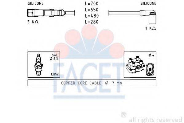 FACET 49479 Комплект дротів запалювання