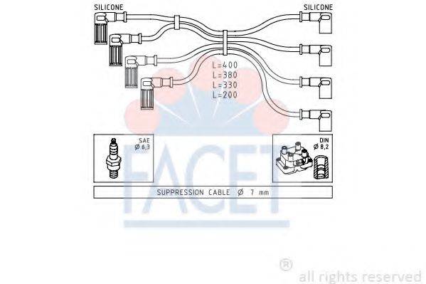 FACET 48615 Комплект дротів запалювання