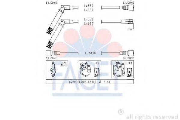 FACET 48689 Комплект дротів запалювання