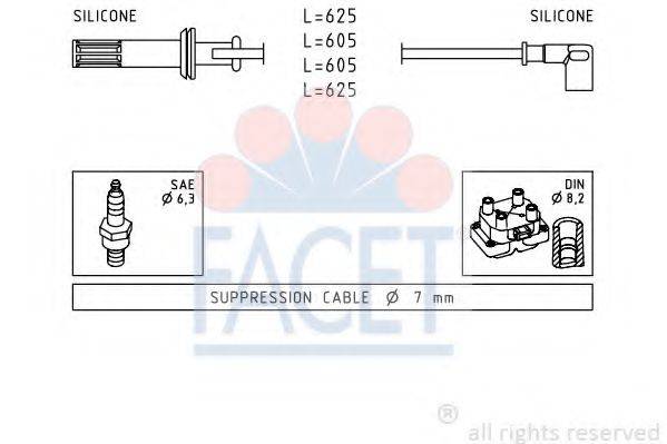 FACET 48456 Комплект дротів запалювання