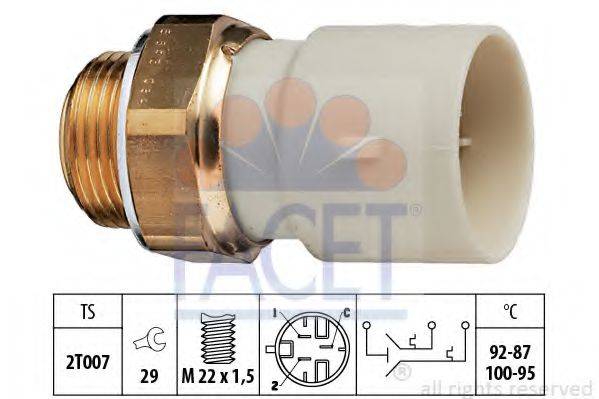 FACET 75663 Термивимикач, вентилятор радіатора