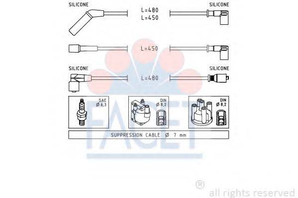 FACET 49634 Комплект дротів запалювання