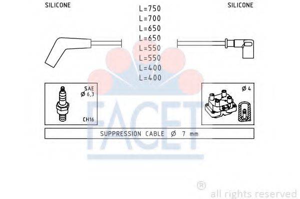 FACET 47107 Комплект дротів запалювання