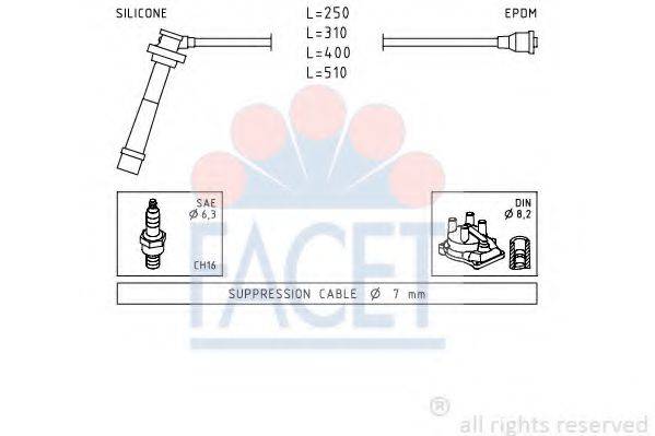 FACET 49434 Комплект дротів запалювання