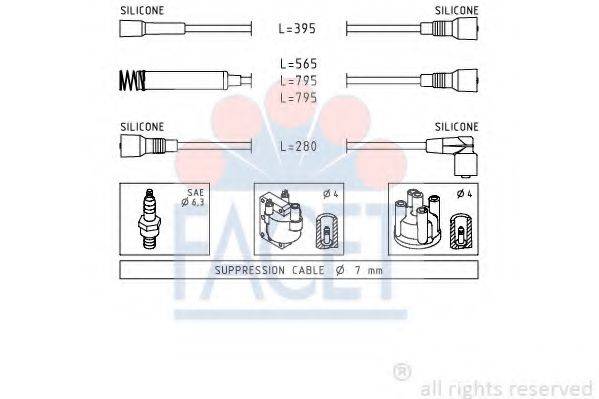 FACET 48528 Комплект дротів запалювання