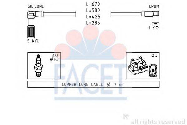 FACET 48655 Комплект дротів запалювання