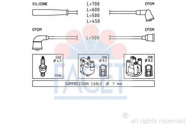 FACET 49398 Комплект дротів запалювання