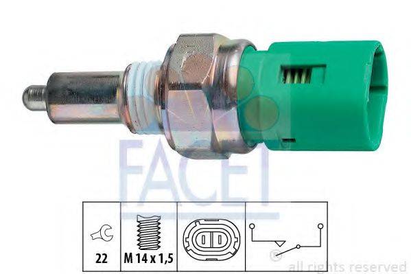 FACET 76096 Вимикач, фара заднього ходу