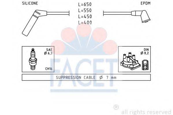 FACET 49753 Комплект дротів запалювання