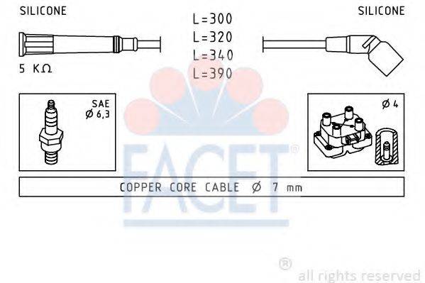 FACET 48900 Комплект дротів запалювання