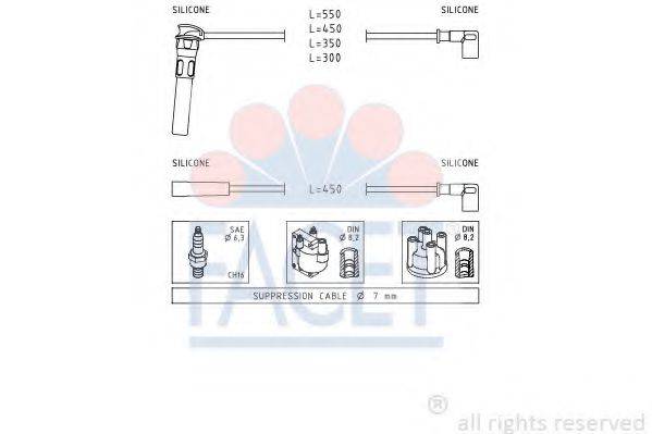 FACET 49888 Комплект дротів запалювання