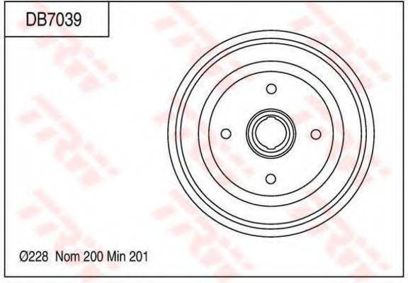 TRW DB7039 Гальмівний барабан