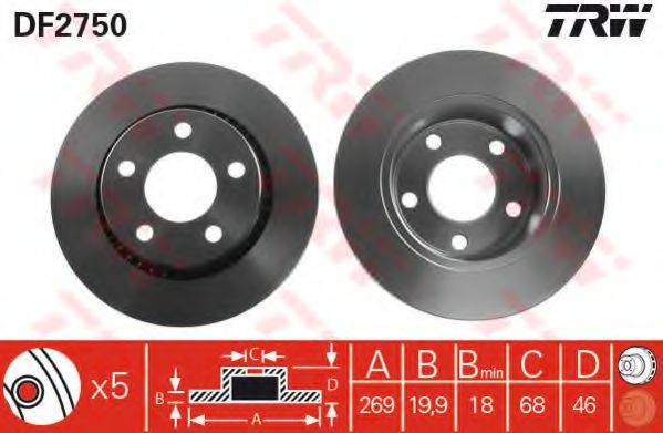 TRW DF2750 гальмівний диск