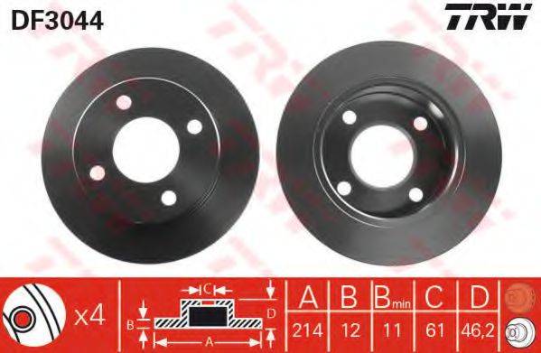 TRW DF3044 гальмівний диск